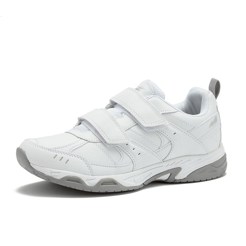 Avia Avi-Union II Strap Non Slip Shoes for Men, Hook and Loop Mens Walking Shoes with Memory Foam - White, 9.5 Medium