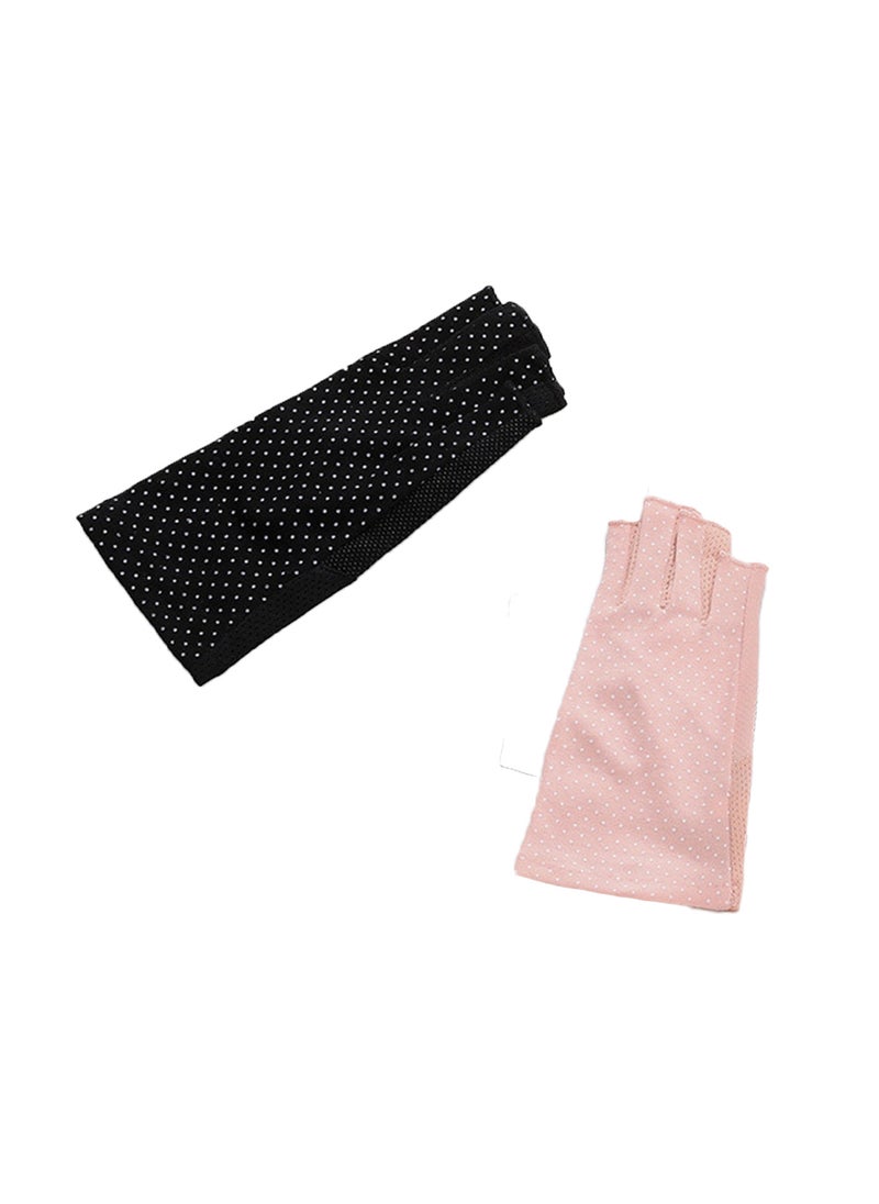 Generic - Women Girls Summer Fingerless Gloves, Non-slip UV Protection Driving Gloves Outdoor Gloves - Image 1