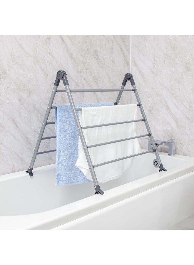 BLACK+DECKER Extendable Over Bath Clothes Drying Rack Grey 66.5 x 62 x 10 cm 63219 - Image 5