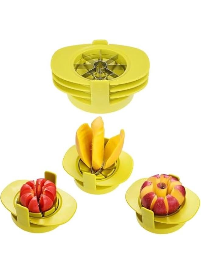 HOOKOR Apple/Tomato/Mango Cutters - Set of 3 - Sturdy Base keeps Fruit/Vegetable in Place - Also keeps Cutters Organized - Razor Sharp Stainless Steel Saw Blades - Quick - Easy - Image 2