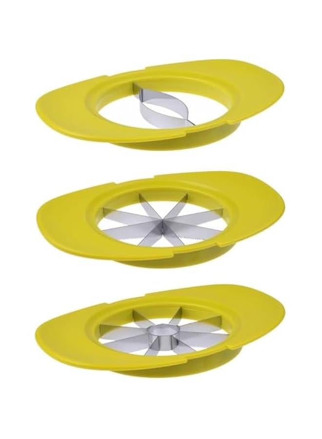 HOOKOR Apple/Tomato/Mango Cutters - Set of 3 - Sturdy Base keeps Fruit/Vegetable in Place - Also keeps Cutters Organized - Razor Sharp Stainless Steel Saw Blades - Quick - Easy - Image 1