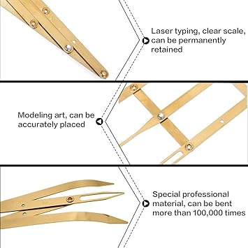 Semme Eyebrow Ruler Stainless Steel Golden Ratio Eyebrow Measurement Threepoint Positioning Balance Ruler for Eyebrow Microblading Permanent Makeup Measure ToolGold - Image 4