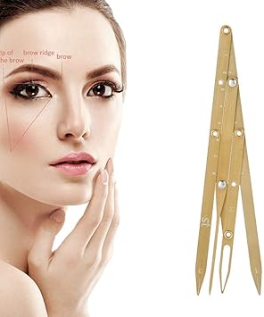 Semme Eyebrow Ruler Stainless Steel Golden Ratio Eyebrow Measurement Threepoint Positioning Balance Ruler for Eyebrow Microblading Permanent Makeup Measure ToolGold - Image 5