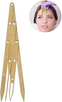 Semme Eyebrow Ruler Stainless Steel Golden Ratio Eyebrow Measurement Threepoint Positioning Balance Ruler for Eyebrow Microblading Permanent Makeup Measure ToolGold - Image 1