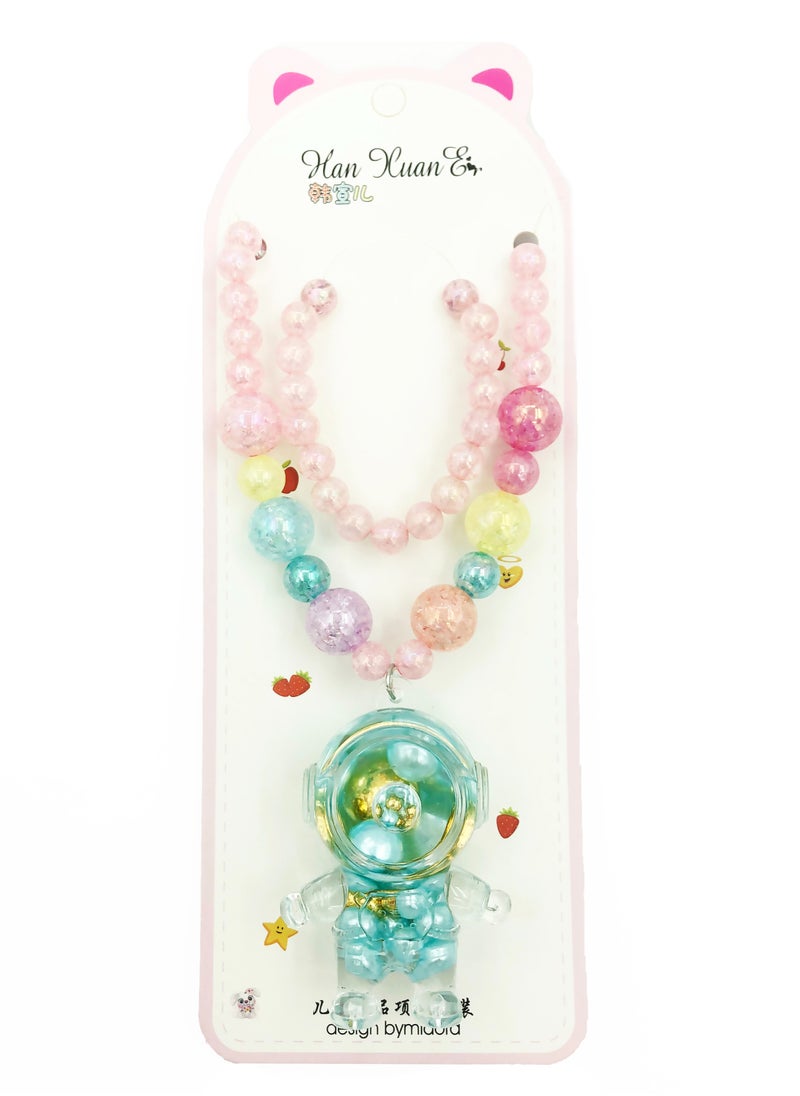 MissTiara 3 Pieces Trendy Acrylic Quicksand Bottle Necklaces For Girls Kids Party Jewelry Pack  - Image 3