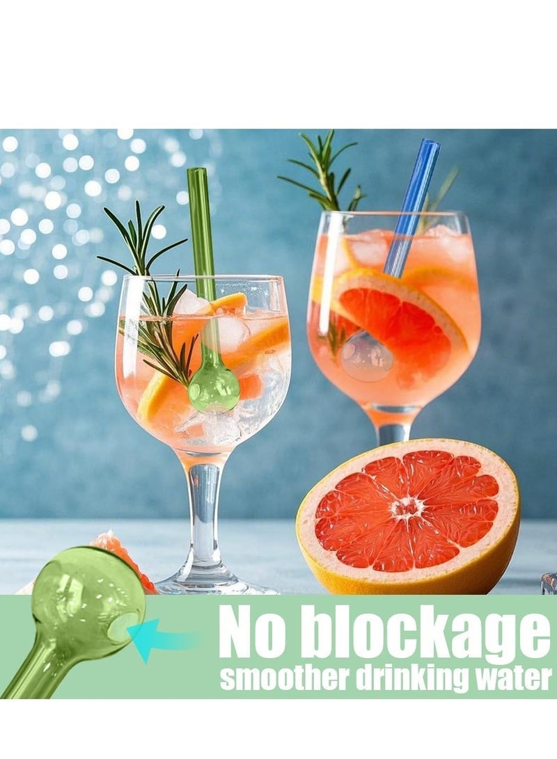 D&L 8 Pcs Glass Straws Shatter Resistant 4 Inch Short Reusable Glass Straw With Cleaning Brush Dishwasher Safe Bar Drinking Straws Perfect For Cocktail Smoothies Coffee Juice Colorful - Image 3