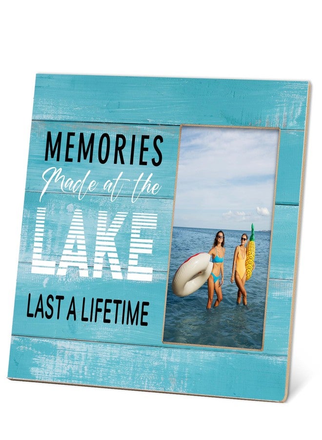 TIRYWT Lake Theme Picture Frame 4x6, Lake House Decor, Funny Lake Gifts Wood Photo Frame, Gifts for Lake Lovers, Memories Made at the Lake Last a Lifetime Photo -M11 - Image 1