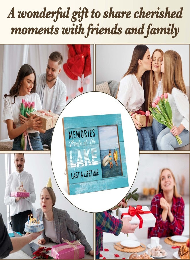 TIRYWT Lake Theme Picture Frame 4x6, Lake House Decor, Funny Lake Gifts Wood Photo Frame, Gifts for Lake Lovers, Memories Made at the Lake Last a Lifetime Photo -M11 - Image 5