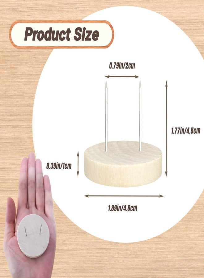 SGIBYN 1 PC Crochet Product Holder,Wooden Double Needle Mini Crochet Product Stand, Miniature Action Figure Display Stand, Display Stand Base - Image 4