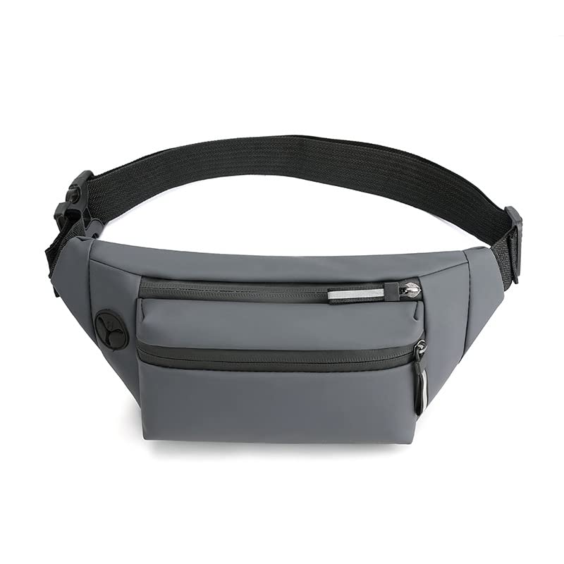 ketmart Mens and Women Fanny Pack Wasit Bag with Triple Pockets Design Adjustable Large Size Belt Water-Resistant for Men Women Running Workout Hiking Travel Outdoor Picnic. (Gery) - Image 1