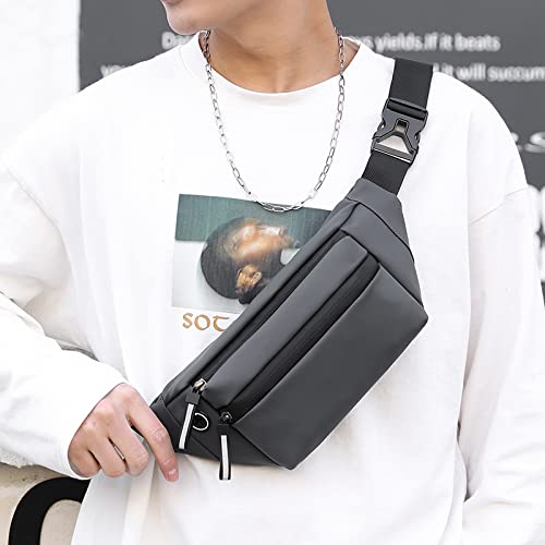 ketmart Mens and Women Fanny Pack Wasit Bag with Triple Pockets Design Adjustable Large Size Belt Water-Resistant for Men Women Running Workout Hiking Travel Outdoor Picnic. (Gery) - Image 3