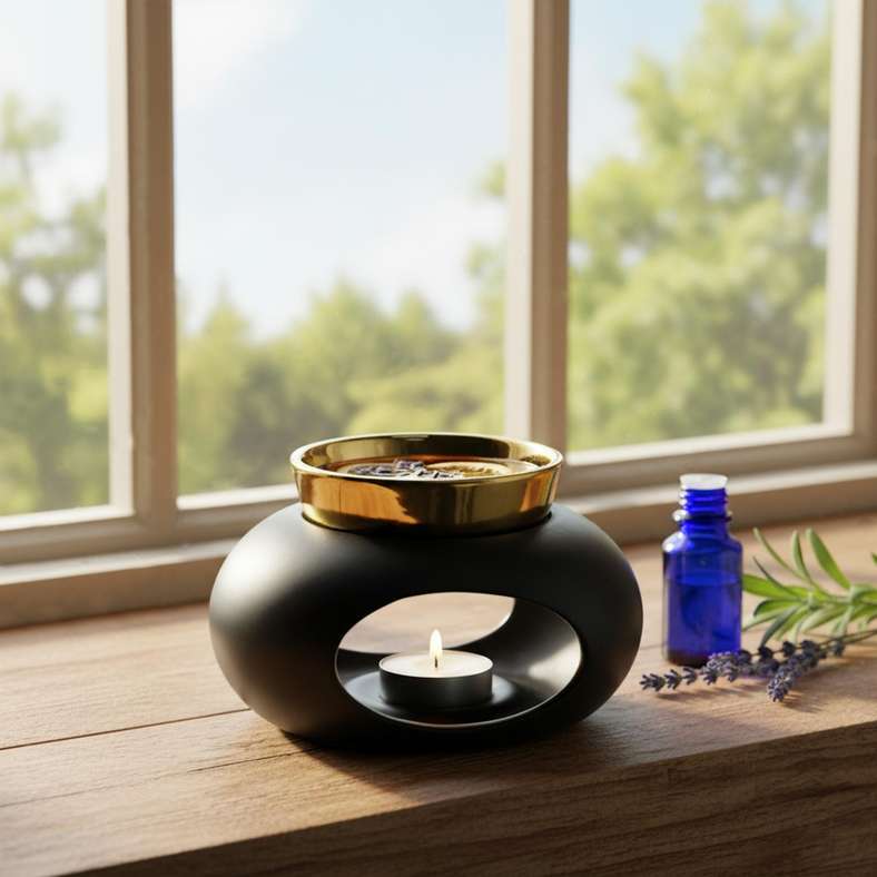Pan Home موقد زيت هيرش السيراميكي - أسود - Image 1