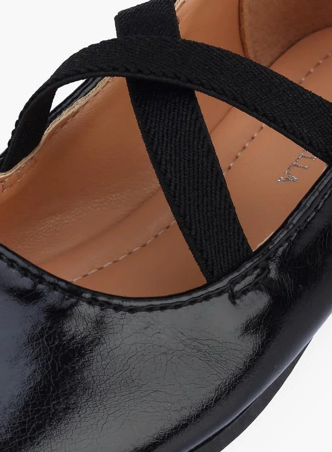 Flora Bella By Shoexpress BLACK Girls Cross Strap Ballerina Shoes for Women | Best Price UAE
