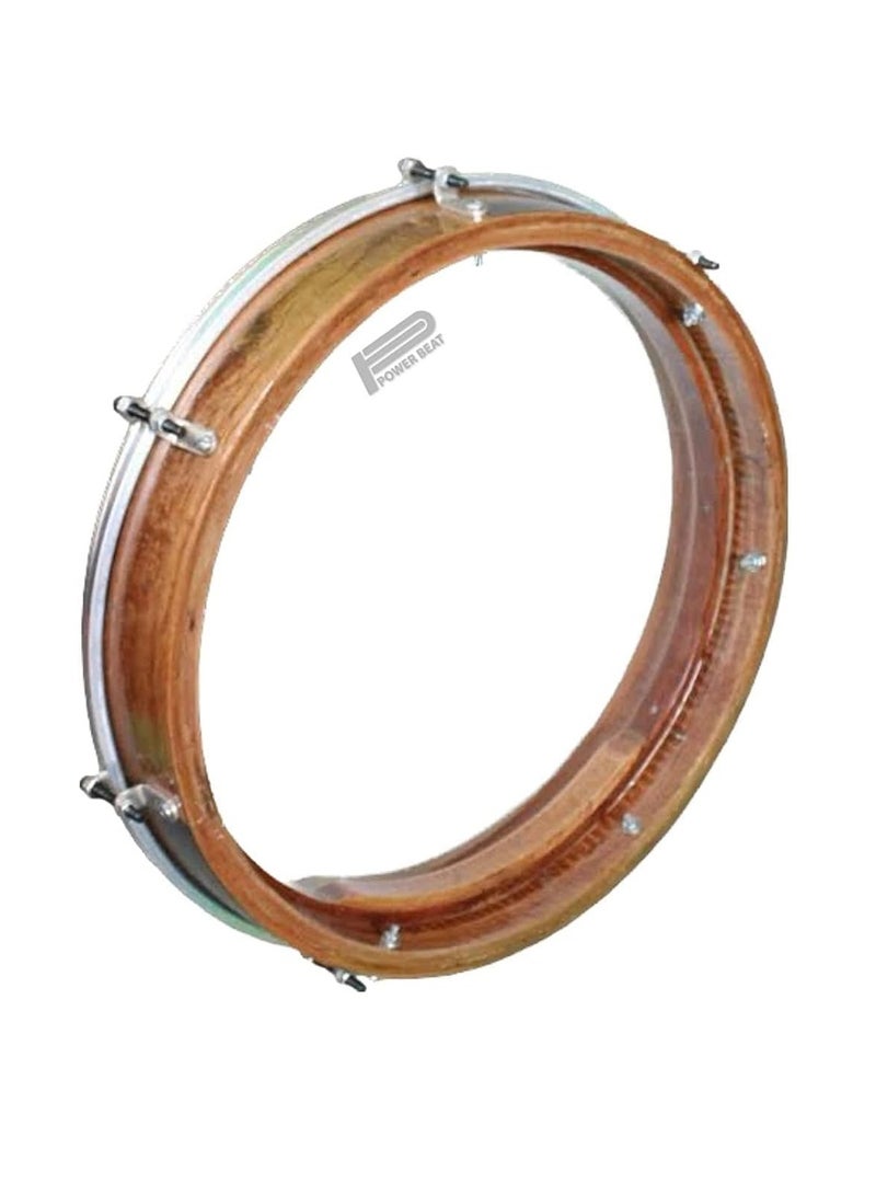 باور بيت طبلة مصريه ذات إطار خشبي عالية الجودة، طبلة ، طبلة إيقاع يدوية برأس بلاستيكي 40 سم - Image 2