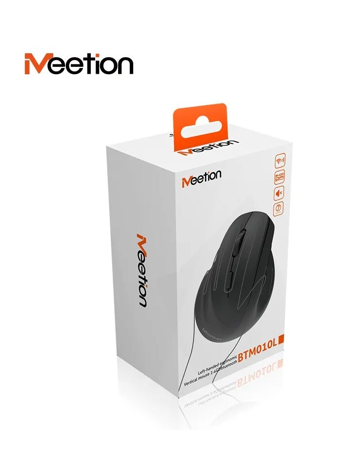 Meetion Left-Handed Ergonomic Wireless Mouse BTM010L Ergonomic design for comfortable use RGB illumination for a dark atmosphere Rechargeable battery for continuous use (Pink)