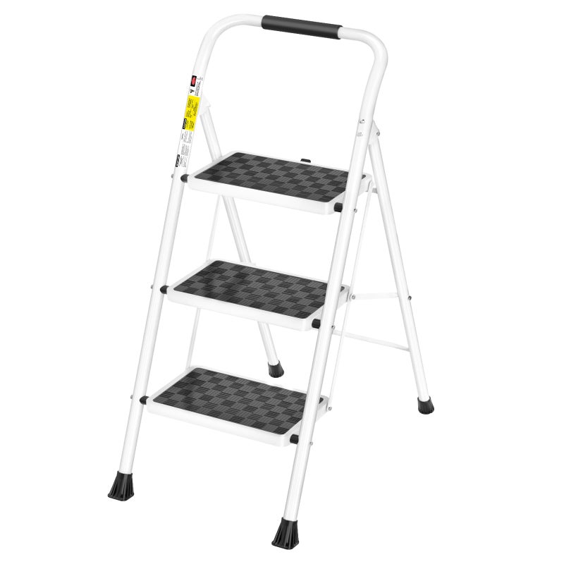 HBTower 3 Step Ladder,3 Step Stool for Adults Folding Step Stool with Cushioned Handle with Wide Anti-Slip Pedal Ergonomic Design - Image 1
