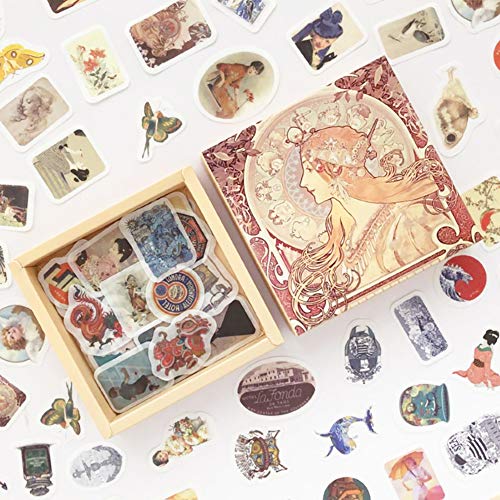 Doraking 200PCS Middle Size Vintage Theme Scrapbook Washi Stickers for Scrapbooking Diary Decoration (Retro Themed) - Image 1