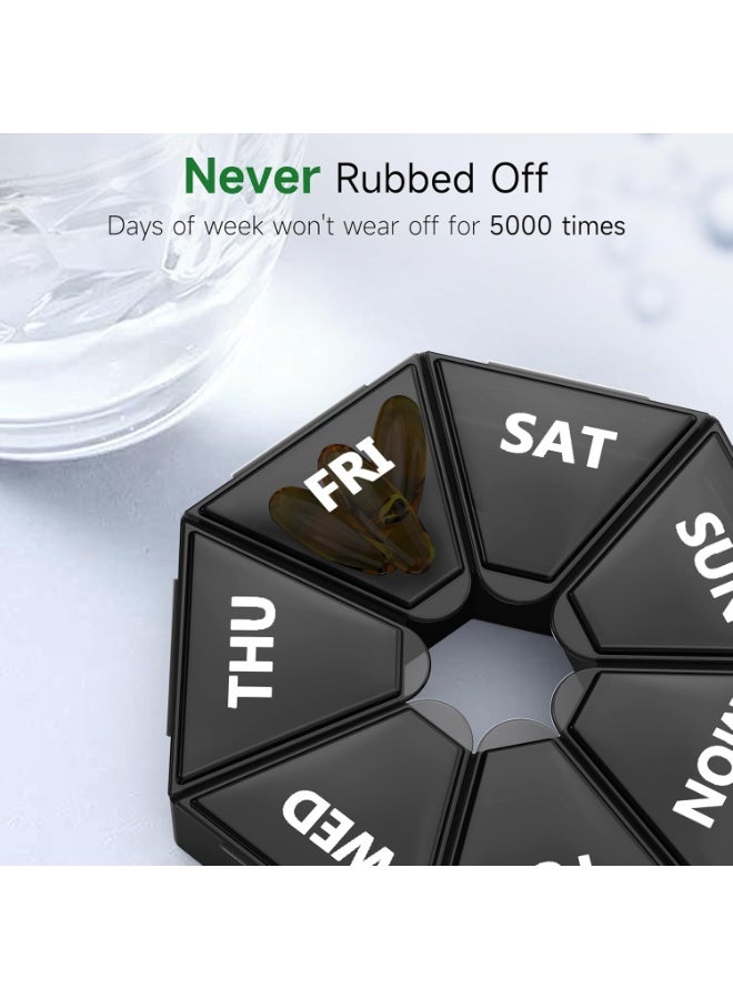 Large Weekly Pill Organizer 7 Day Hexagonal Design - Portable Travel Pill Box Dispenser for Vitamins, Supplements, and Fish Oil - Moisture-Proof Daily Medicine Case with High Capacity Compartments - Easy-Open, Arthritis-Friendly Container for Seniors - Comprehensive Health Care Solution, Better Than Small Daily Boxes. - Image 4