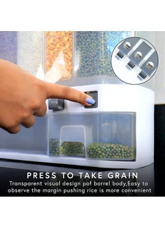 SAI SITA FASHION SAI SITA FASHION Wall Mounted Cereal Food Dispenser For Kitchen 6 Grid Dry Food Dispenser Space Saving Storage Containers for Cereal Rice Nuts Candy Coffee Bean Snack Grain Plastic  - Image 5