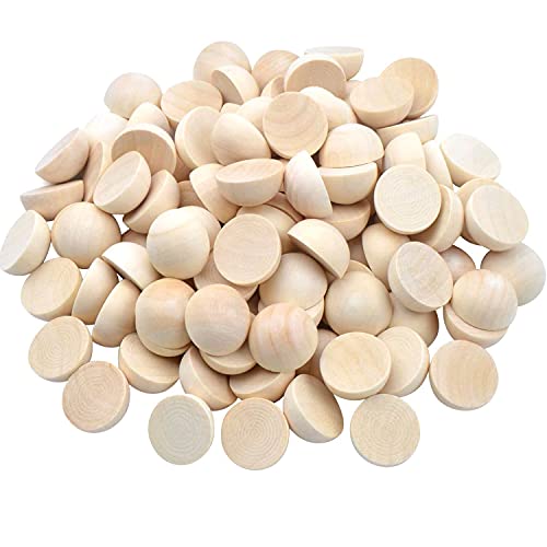 hesmartly 200pcs Half Wood Balls Unfinished Natural Half Ball Split Wood Balls for DIY Projects and Craft Supplies (12mm) ﻿ - Image 1