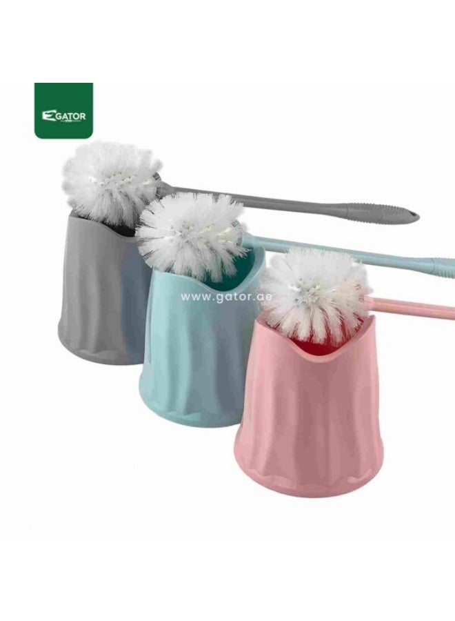 GATOR | Toilet Brush with Stand Green, Pink & Blue - Image 3