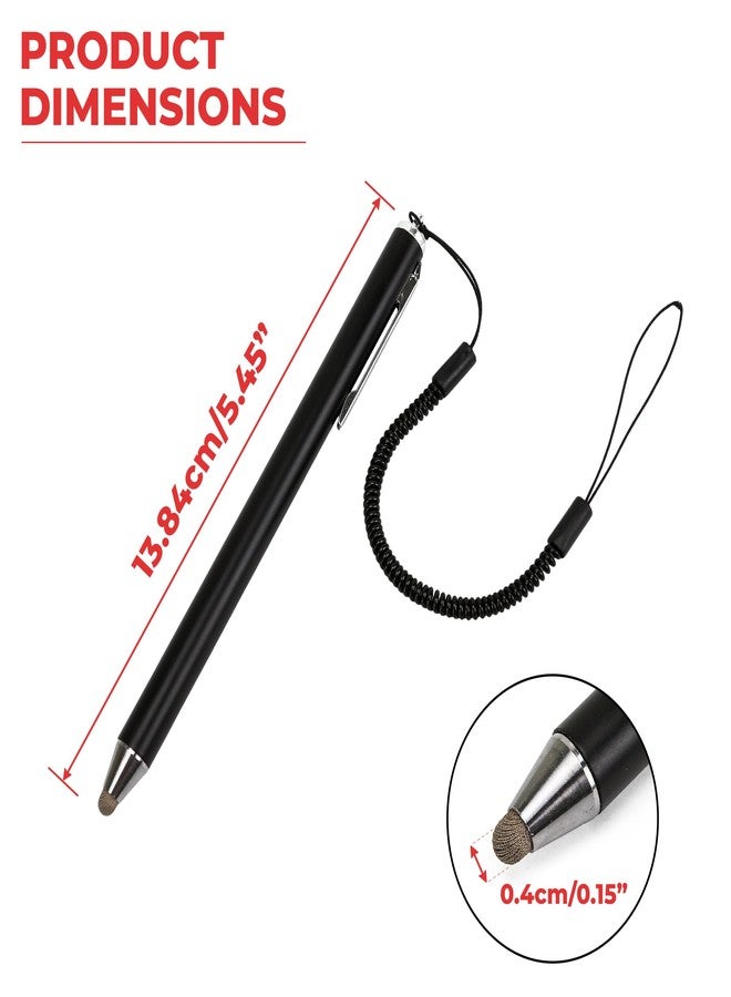 BuleVina Stylus Pens with Tether Lanyard & Clip for Touch Screens, High Sensitivity & Precision Capacitive, Anti-Lost Fibre Stylus Mesh Fiber Tip Smart Phone, Tablets for Samsung Galaxy Android - Image 2