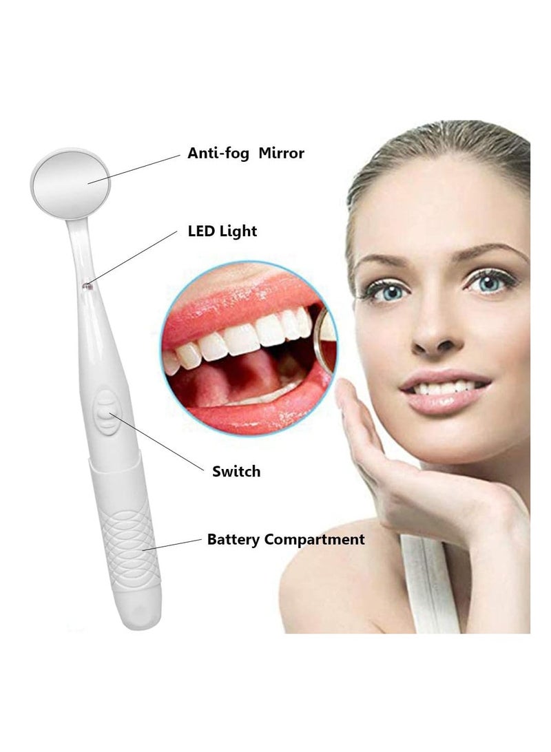 SYOSI Dental Mirror with Light, Teeth Inspection LED Mirror, Anti-Fog Mouth Mirror, Dentist Oral Care Tool - Image 3