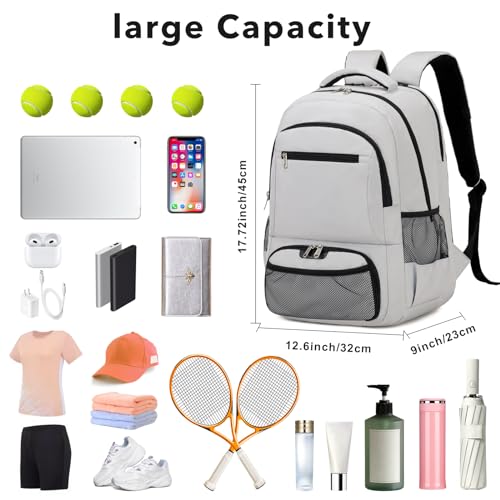 ACESAK Tennis Backpack Tennis Bag for Women Men Tennis Bag Holds 2 Rackets Badminton Squash Pickleball Paddles Balls - Image 3