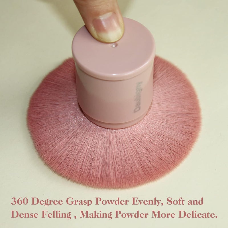Daubigny Retractable Kabuki Makeup Brush, Powder Brushes Foundation Travel Foundation Brush for Blush Bronzer & Powder (Pink) - Image 5