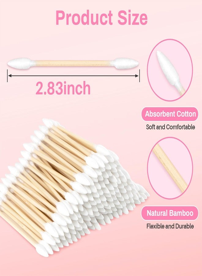 RAQEHO 300pcs Pointed Cotton Swabs - Disposable Double Pointy Precision Tip Cotton Buds With Bamboo Sticks For Ear Wax Removal Makeup Lip Eyeshadow Applicators Micro Nail Tool Beauty & Personal Care - Image 2