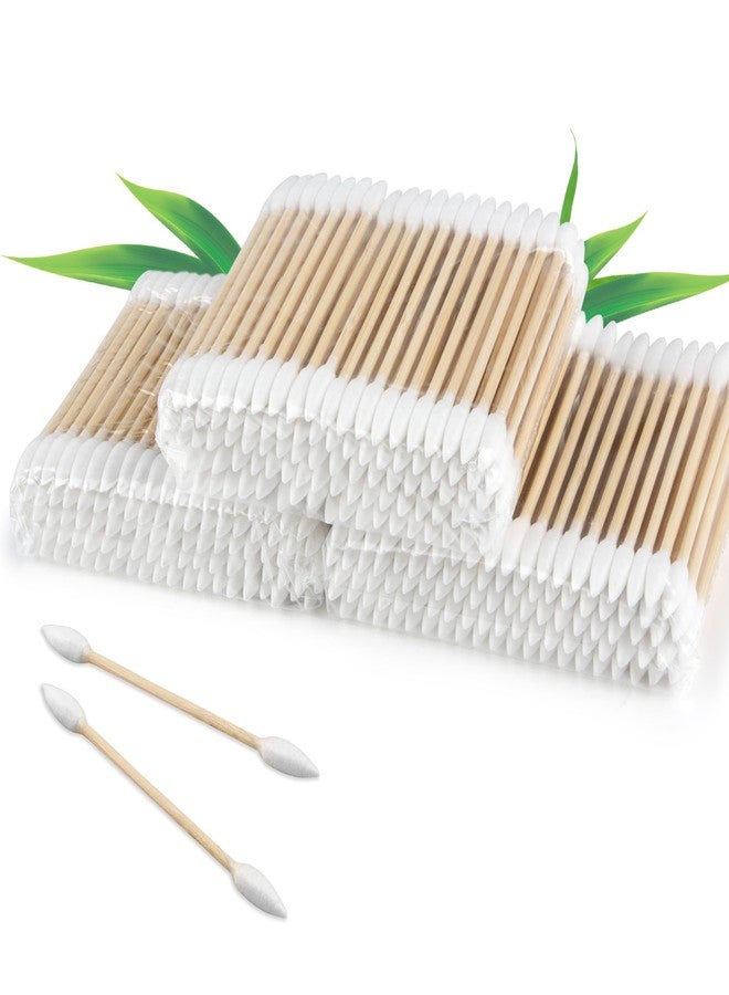 RAQEHO 300pcs Pointed Cotton Swabs - Disposable Double Pointy Precision Tip Cotton Buds With Bamboo Sticks For Ear Wax Removal Makeup Lip Eyeshadow Applicators Micro Nail Tool Beauty & Personal Care - Image 1