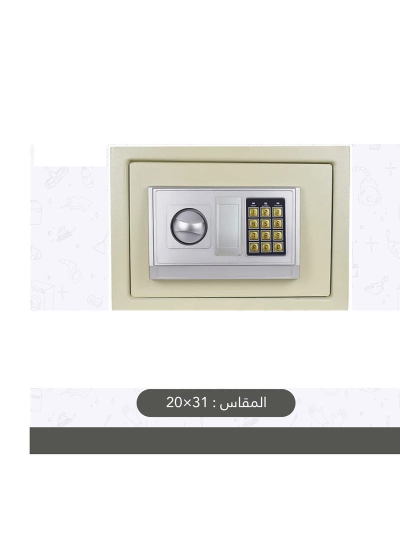 خزنة ابيض رقمية إلكترونية مع قفل لوحة مفاتيح إلكتروني ومفتاح  - Image 2