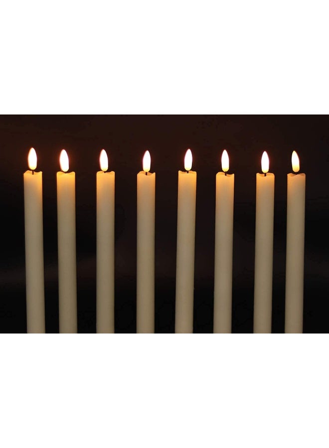 GenSwin Flameless Ivory Taper Candles Flickering with 10Key Remote Battery Operated Led Warm 3D Wick Light Window Candles Real Wax Pack of 6 Christmas Home Wedding Decor078 X 964 Inch - Image 5