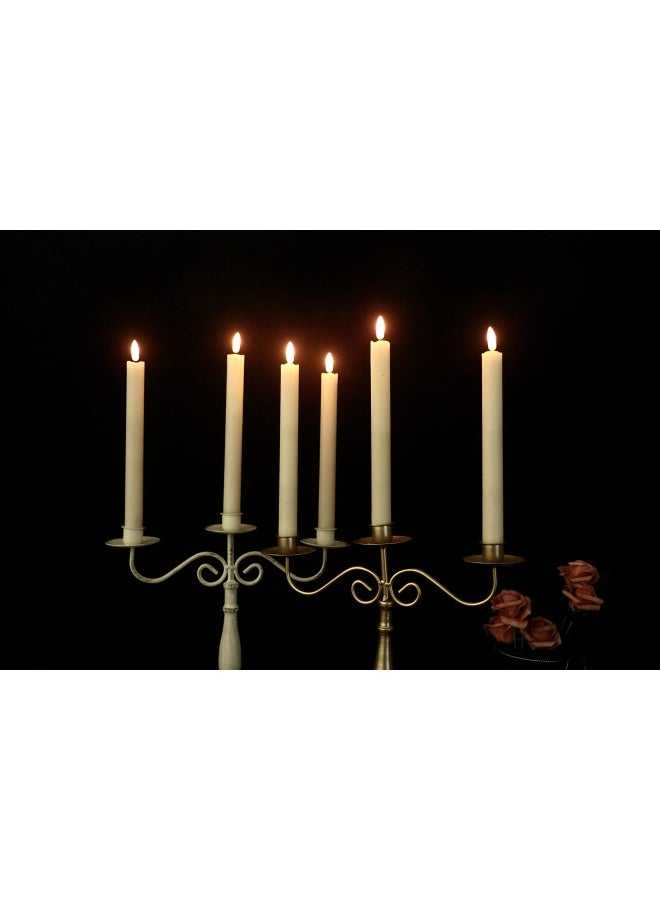 GenSwin Flameless Ivory Taper Candles Flickering with 10Key Remote Battery Operated Led Warm 3D Wick Light Window Candles Real Wax Pack of 6 Christmas Home Wedding Decor078 X 964 Inch - Image 2