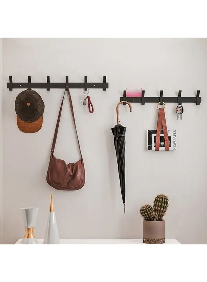 Black Heavy Duty Double Layer Wall Hook Rack 3 Hooks Organizer For Clothes Hats Umbrellas Keys - Image 4