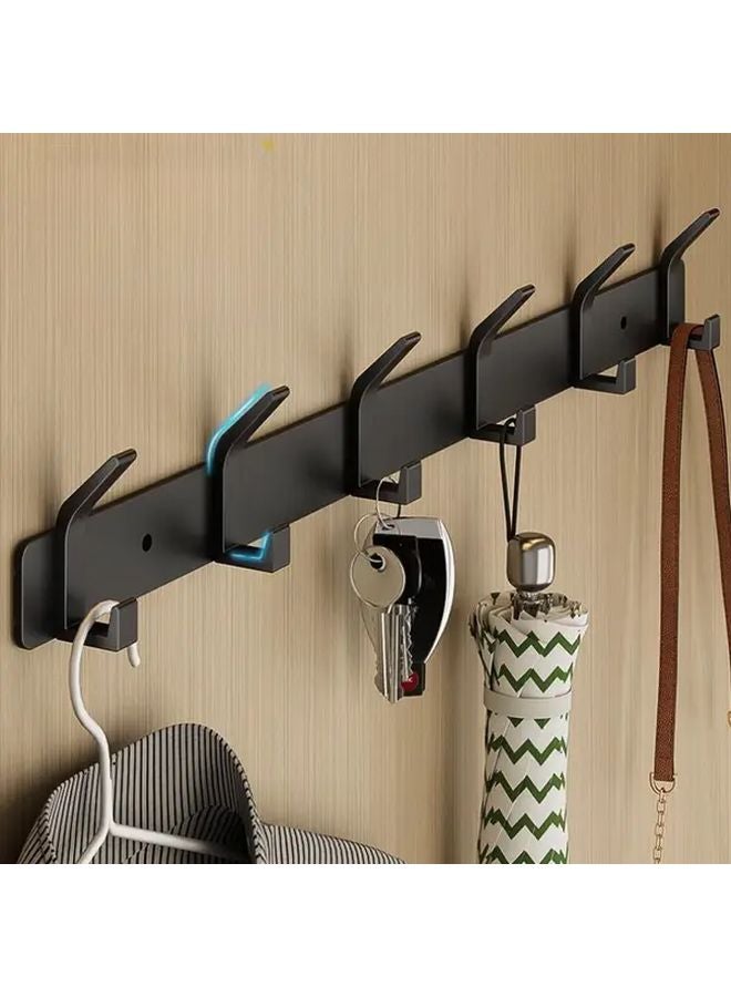 Black Heavy Duty Double Layer Wall Hook Rack 3 Hooks Organizer For Clothes Hats Umbrellas Keys - Image 2