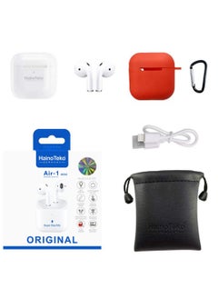 HainoTeko Air-1 Mini Wireless Bluetooth Earbuds Apple & Android Compatibility Built-in Microphone True Wireless Earbuds in-Ear Bluetooth Headphones Earphones Auto Power On/Off Touch Control Super Clear Mic White  - Image 2