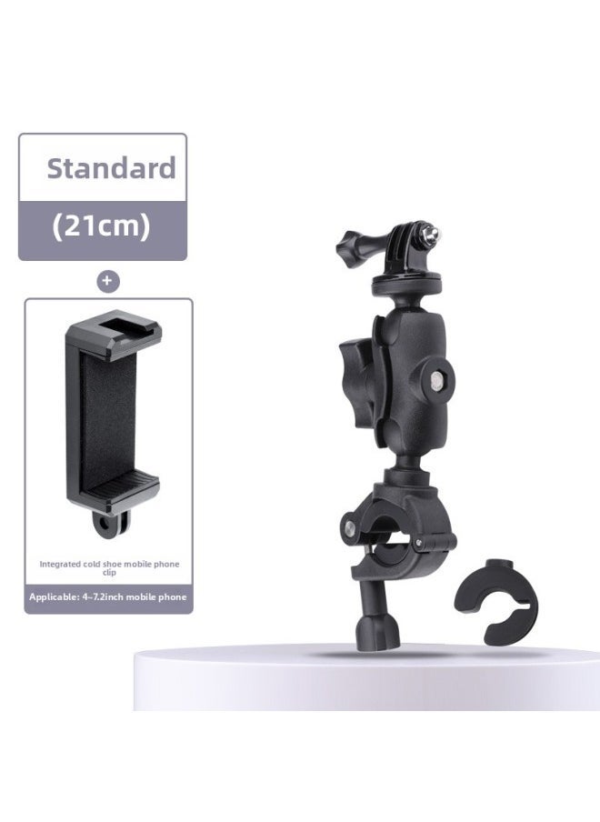 Generic Electric Car Mobile Phone Sports Camera Handlebar Bracket Motorcycle Riding Navigation Bracket Universal Clip Selfie Live Clip-Color:Standard + Integrated Cold Boot Clip  - Image 1