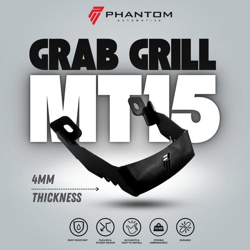PHANTOM AUTO Premium MT-15 Grab Handle | Grab Tail Guard | Rustproof & Weather-Resistant | Metal Grab Rail Handle for MT-15 | Rustproof & Weather-Resistant (Black) - Image 2