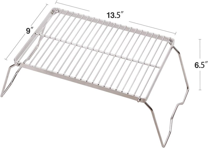 CAMPMAX Campfire Grill 304 Stainless Steel Grate, Folding Camping Grill Heavy Duty with Carrying Bag, Medium - Image 2