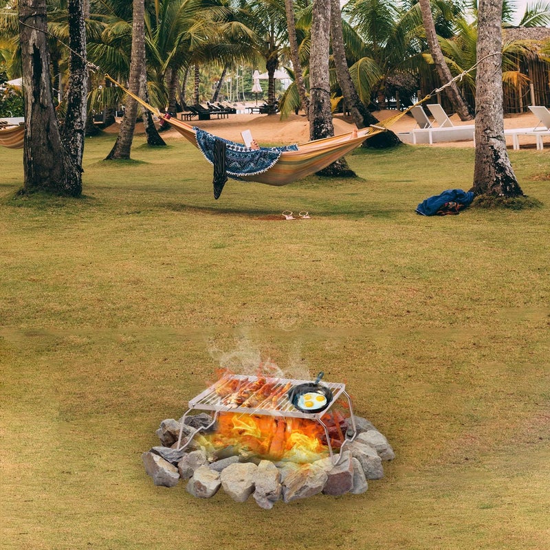 CAMPMAX Campfire Grill 304 Stainless Steel Grate, Folding Camping Grill Heavy Duty with Carrying Bag, Medium - Image 5