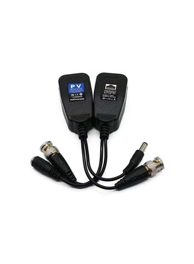 بالون طاقة الفيديو السلبية 8 ميجابكسل BNC DC إلى RJ45 محول شبكة محول Cat5Cat6 AHDTVICVICVBS لنظام كاميرات المراقبة DVR بدقة Full HD 5 أزواج