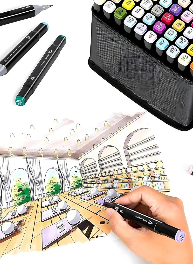 Touch Twisoo Dual Tip Art Markers with Carrying Case – Odorless & Non-Toxic Twin Head Permanent Colouring Marker Pens for Kids, Adults & Beginners for Painting, Sketching, Drawing, Calligraphy (36 Pcs) - Image 3