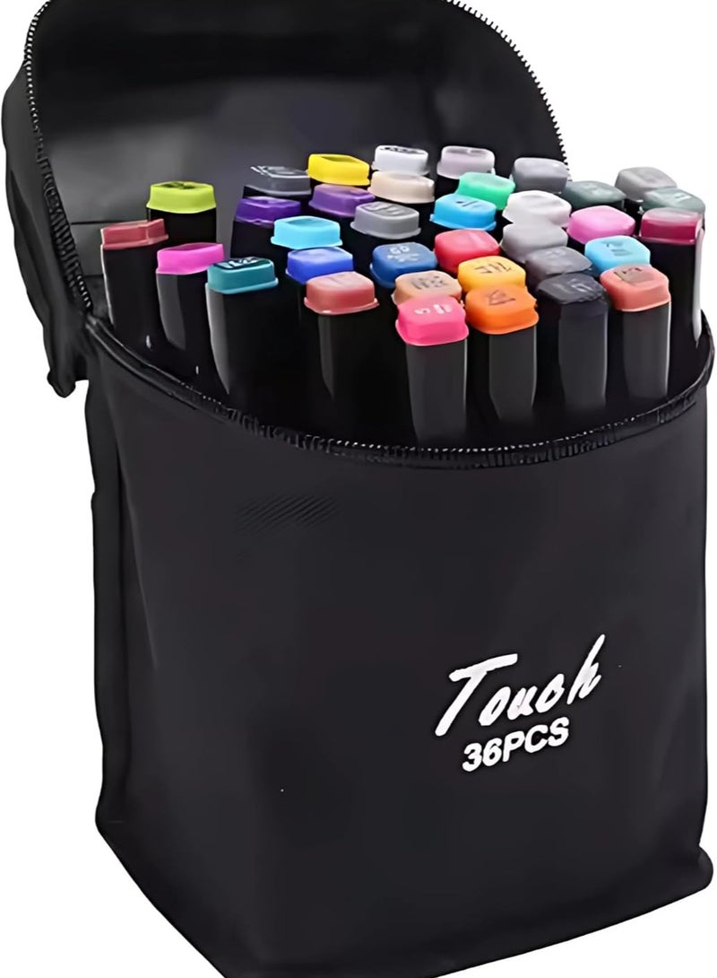 Touch Twisoo Dual Tip Art Markers with Carrying Case – Odorless & Non-Toxic Twin Head Permanent Colouring Marker Pens for Kids, Adults & Beginners for Painting, Sketching, Drawing, Calligraphy (36 Pcs) - Image 4