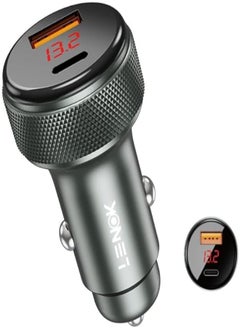 LENOK 52.5-Watt Dual USB Car Charger - Power Delivery 30W USB-C Port & 22.5W USB-A Port for QC charge, PPS Charging Apple iPhone, Samsung Galaxy, AirPods, & More
