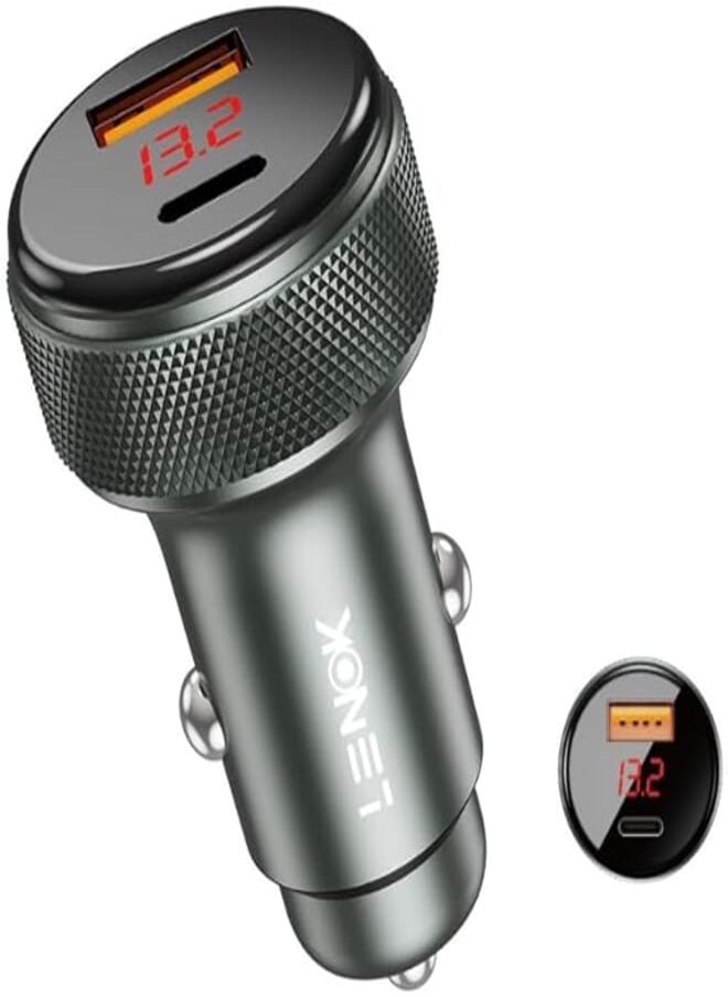 LENOK - LENOK 52.5-Watt Dual USB Car Charger - Power Delivery 30W USB-C Port & 22.5W USB-A Port for QC charge, PPS Charging Apple iPhone, Samsung Galaxy, AirPods, & More - Image 1