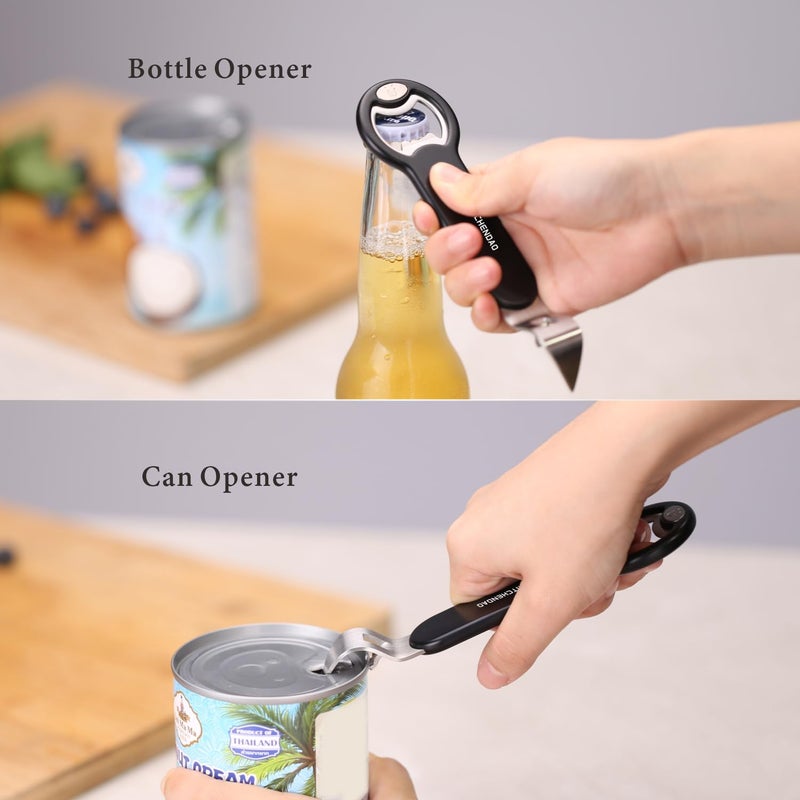 KITCHENDAO فتاحة زجاجات وعلب مغناطيسية من KITCHENDAO للثلاجة، فتاحة علب يدوية من الفولاذ المقاوم للصدأ لفتح السوائل مع جامع الأغطية، تلتصق بالثلاجة لتخزين سهل، مفتاح كنيسة لفتح العلب مع مغناطيس - Image 3