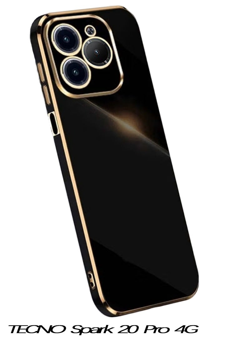 Case Cover for TECNO Spark 20 Pro 4G, Luxury Plating Soft Back Cover, Raised Full Camera Protection - Image 1