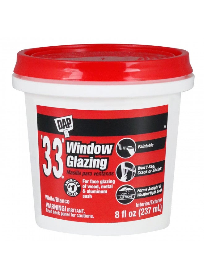 Dap 12120 33 Glazing Compound, 1/2-Pint, White