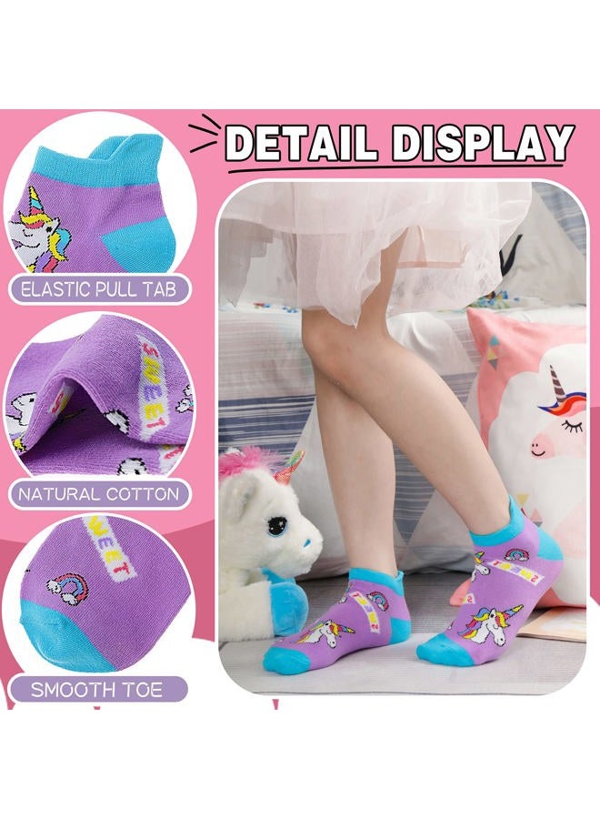 ANTSANG Kids Girls Toddlers Fuzzy Socks with Grips Non Slip Slipper Socks Fluffy Cozy Cabin Plush Warm Crew Socks 6 Pack, Unicorn, 8-12 years - Image 5